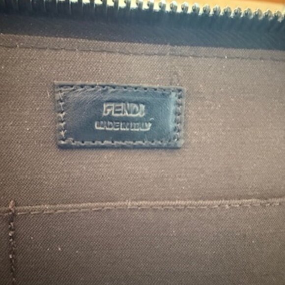 FENDI PEQUIN STRIPE CANVAS PORTFOLIO * NEVER USED! - Picture 7 of 11